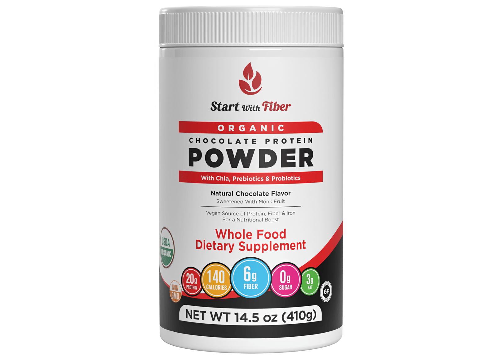 Organic Protein Powder Plant-Based Vegan - Start with Fiber
